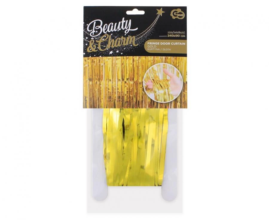 Frynsedørgardin guld 90x240 cm PF-KDZL by Godan color Sort