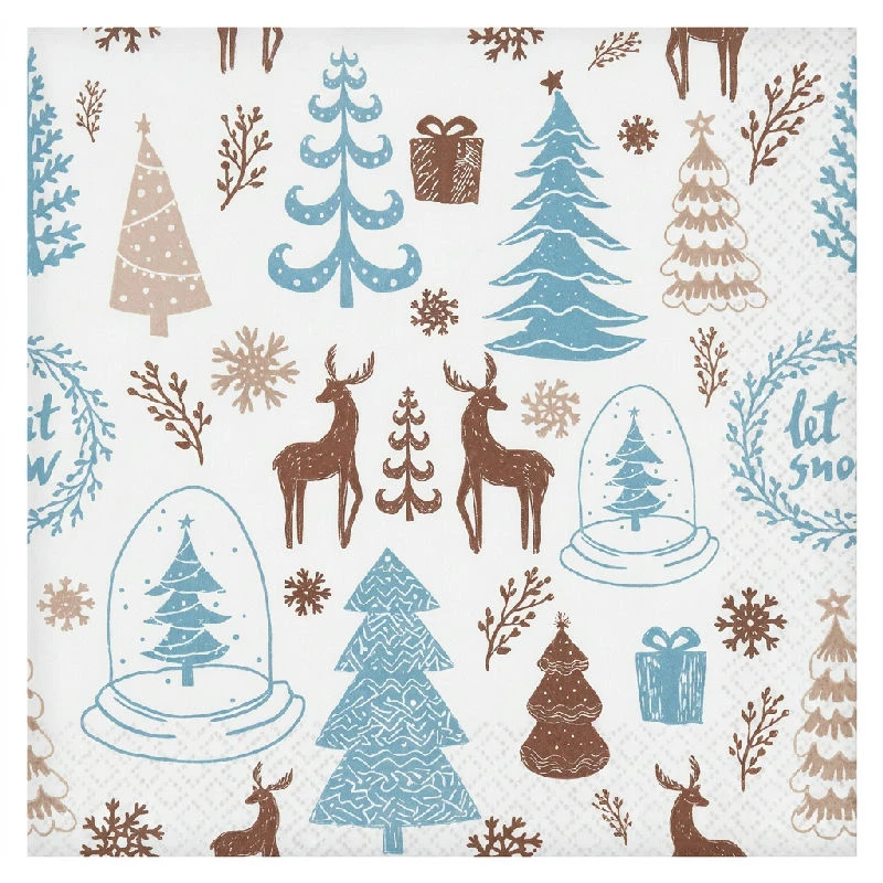 Papirservietter Hej Vinter hvid 33x33 cm 20 stk. PG-SHWB by Godan color Sort