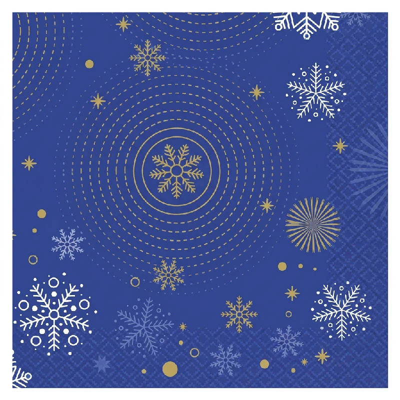 Papirservietter Navy Blå snefnug 33x33 cm - 20 stk. PG-SNBS by Godan color Sort