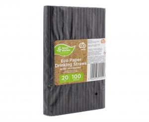 Papirsugerør sort 6 x 197 mm / 100 stk. RP-CZ10 by Godan color Sort