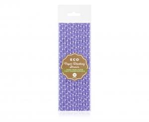 Papirsugerør lilla med hvide prikker 6x197 mm / 12 stk RP-FG12 by Godan color Sort