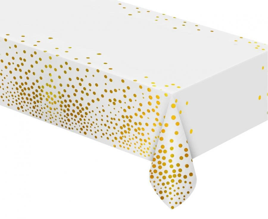 Folieborddug B&C med guldprikker hvid 137x183 cm SH-OFGB by Godan color Sort