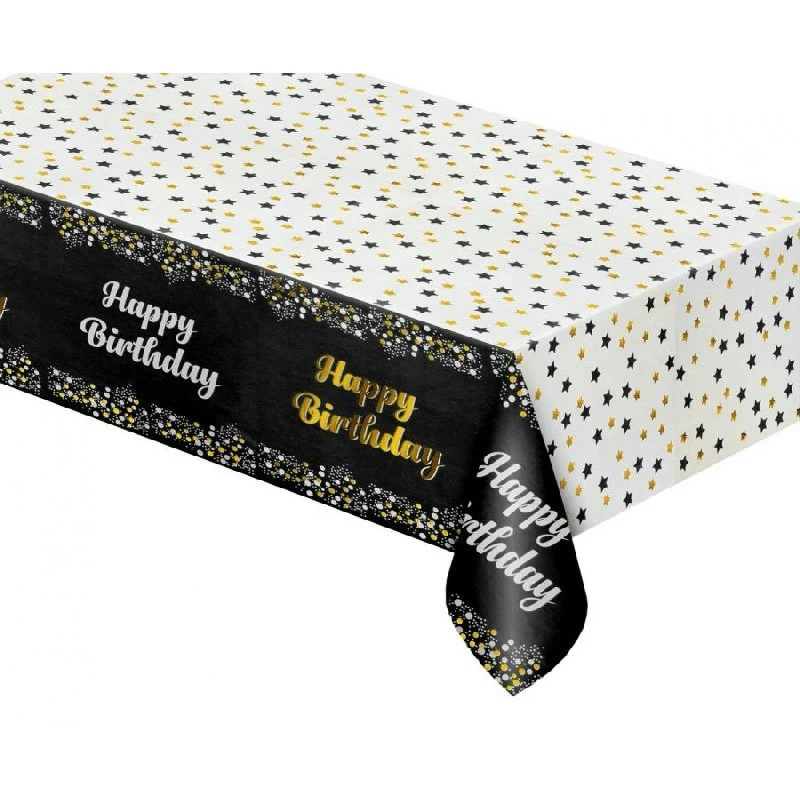 Folieborddug B&C "Tillykke med fødselsdagen" sort 137x183 cm SH-OHBC by Godan color Sort