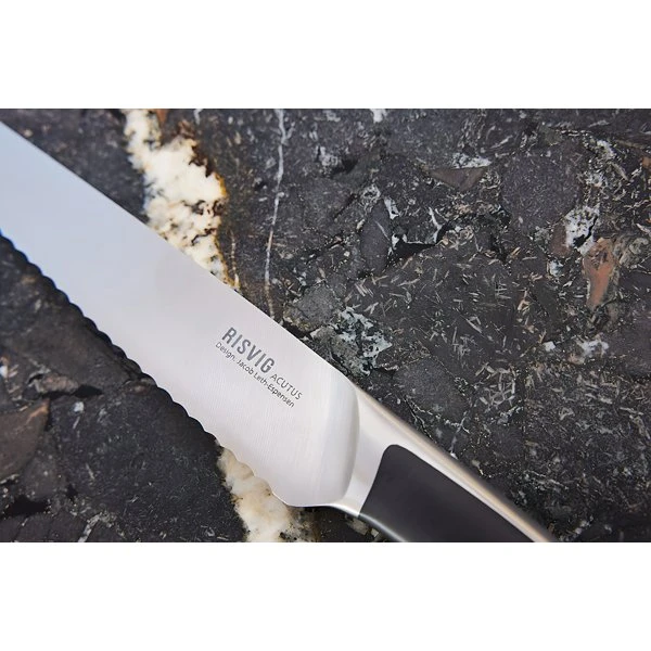 Brødkniv 18 cm - RISVIG Acutus 400005 by RISVIG color Sølv/Sort