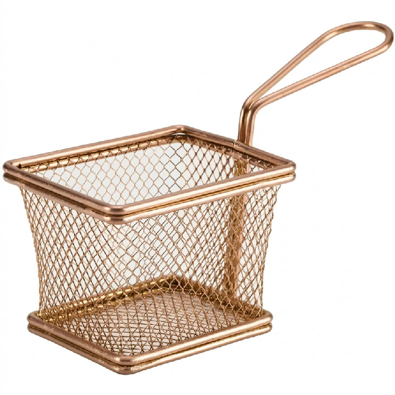 Mini Friturekurv Til Servering Kobber 10 x 8 x 7.5cm SVB1008C by Genware color Sort