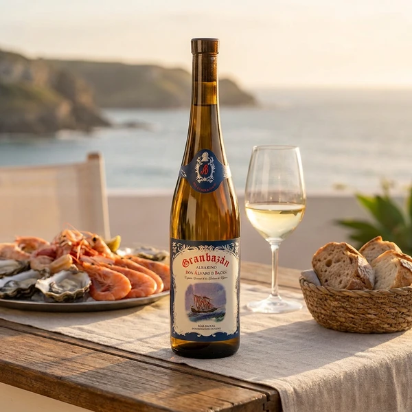 Albariño Don Álvaro de Bazán 2020 Bodegas Granbazán 157820 by Bodegas Granbazán color Hvid