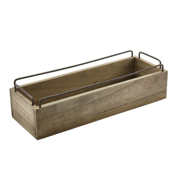 Industriel Trækasse Til Borddækning & Opbevaring 34 x 12 x 9cm TRW220 by Genware color Sort