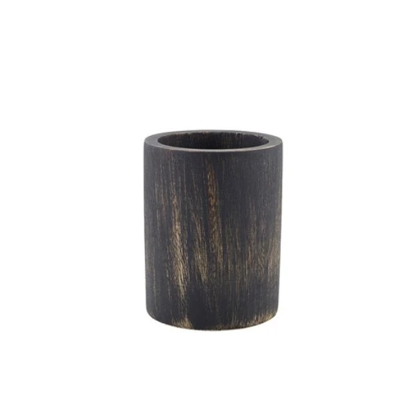 Bestikholder i Sortvasket Akacietræ 10 x 13 cm WCC10BK by Genware color Sort