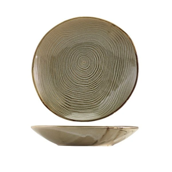 Dyb Tallerken / Skål 26cm - Grey Organic Coupe Terra CB-PGG26 by Genware color Sort