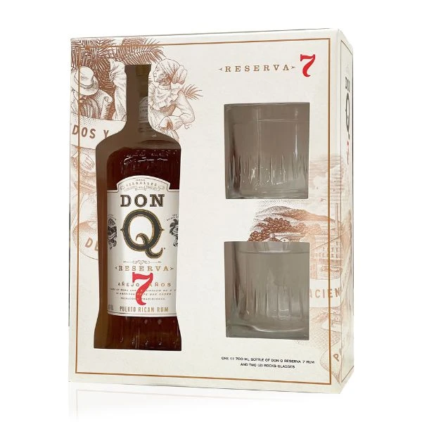Don Q Reserva 7 YO gaveæske M/ 2 glas DQ008-1 by DonQ color Sort