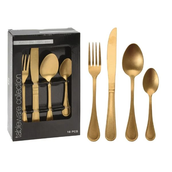 Bestiksæt 16 dele antikguld CC4100750 by Koop color antikguld