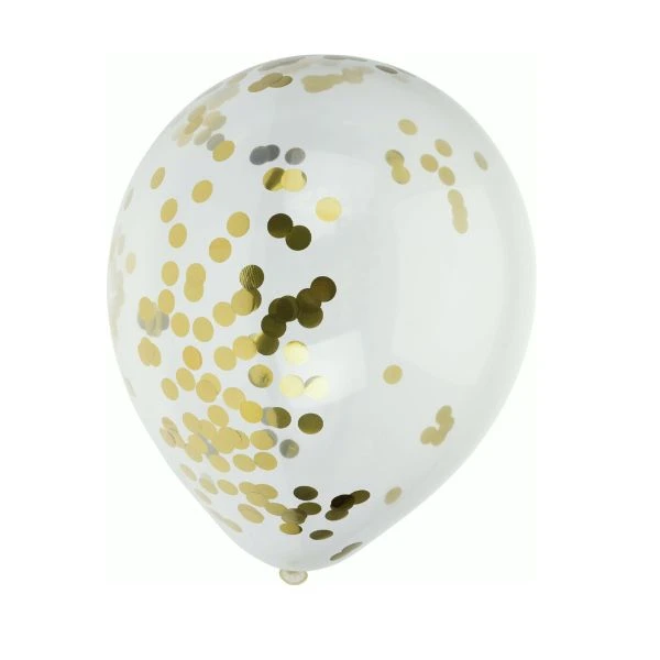 Balloner med konfetti 8 stk guld 491020220 by Koop color Guld
