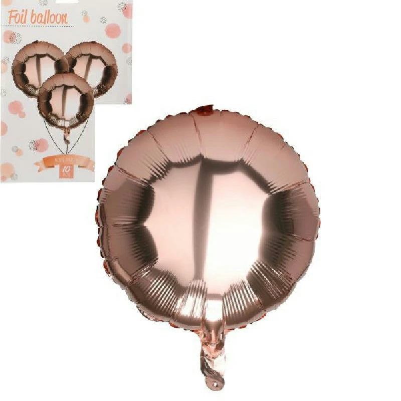 Ballon kobber folie rund 46cm sæt 10stk 491020360 by Koop color Kobber