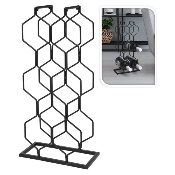 Vinreol i metal til 8 flasker sort C37880410 by Koop color Sort