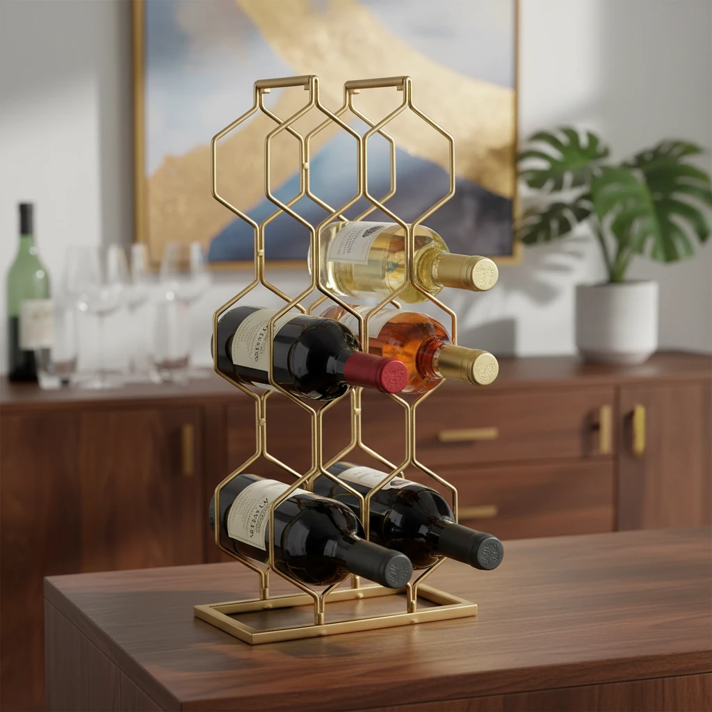 Vinreol i metal til 8 flasker guld C37880420 by Koop color Guld