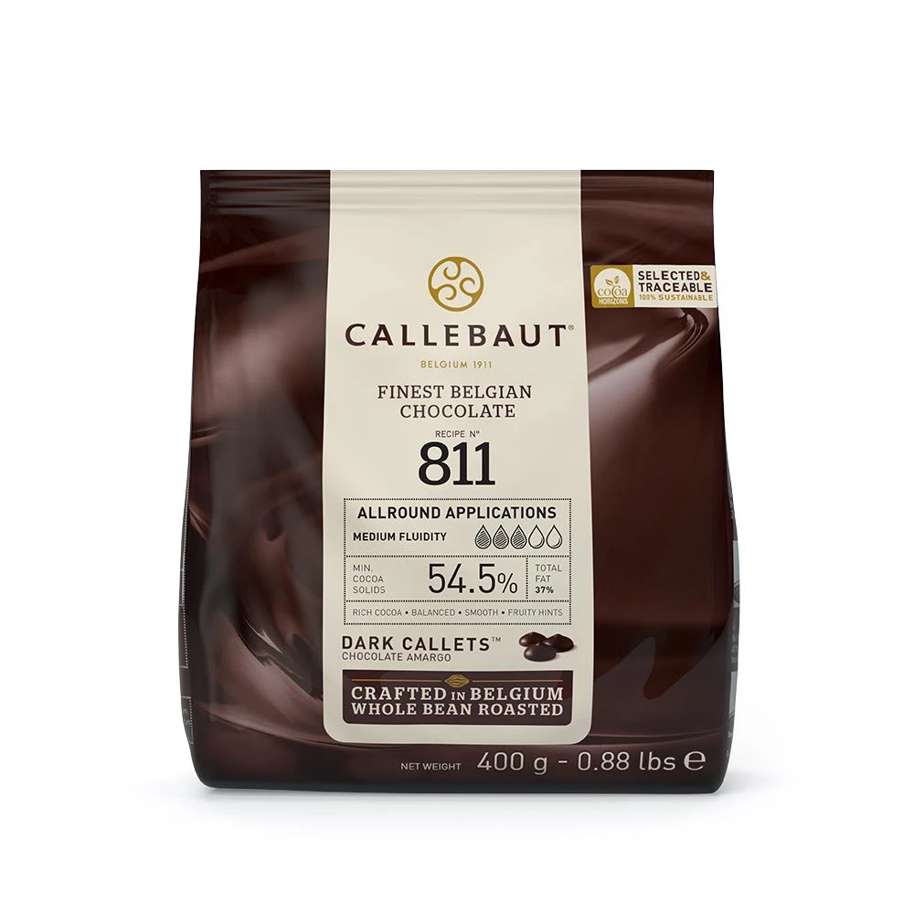 Mørk chokolade overtræk 54,5% PS (400 G) 307721 by Barry Callebaut color Sort