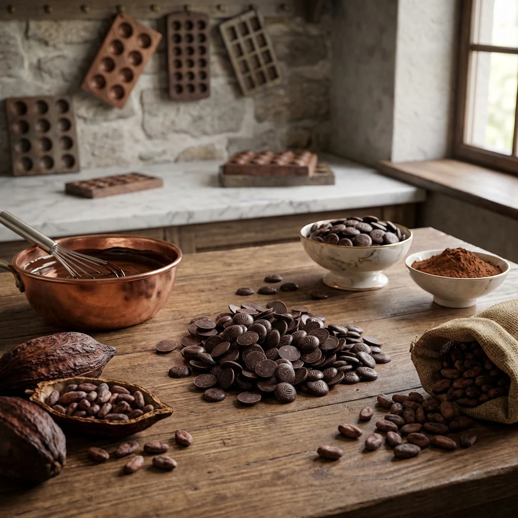 Mørk chokolade Sao Palme 60% PS (2 KG) 353227 by Felchlin color Sort