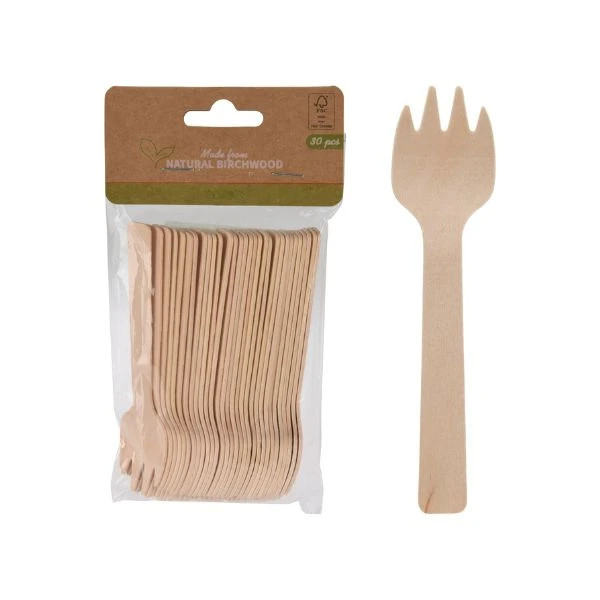 Gafler i birketræ 30 stk. Klimatossen 170488220 by Koop color lysebrun