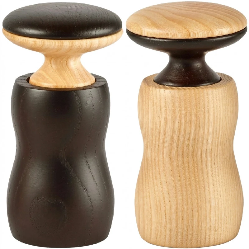 HERCULES Salt & Peber Kværnesæt, 2 stk. Ask 11,5 cm LESPCO by Legnoart color Sort