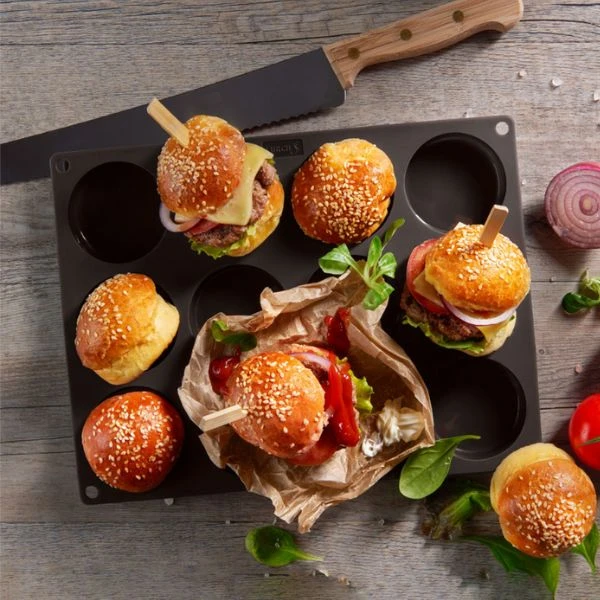 Lurch Flexiform BurgerBun 12 stk. Ø6cm LU85087 by LURch color Sort