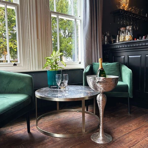 Luksus Champagne Spand med Stativ i Rustfrit Stål 40851 by Drink color Sort