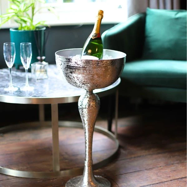 Luksus Champagne Spand med Stativ i Rustfrit Stål 40851 by Drink color Sort