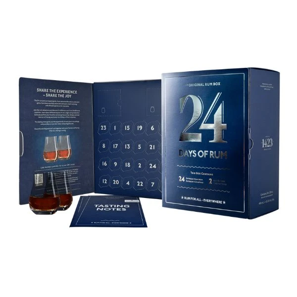 24 Days of Rum Calendar Blue Edition 24x2cl JUL110 by 1423 color Sort