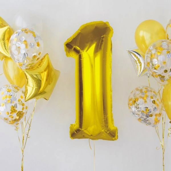 Folieballon Smart nummer 1 guld 92 cm CH-S9Z1 by Godan color Sort