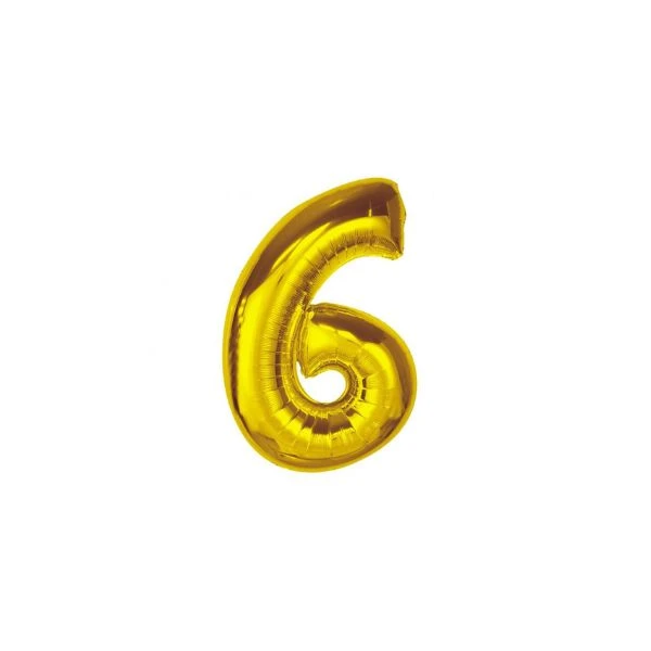Folieballon Smart nummer 6 guld 92 cm CH-S9Z6 by Godan color Sort