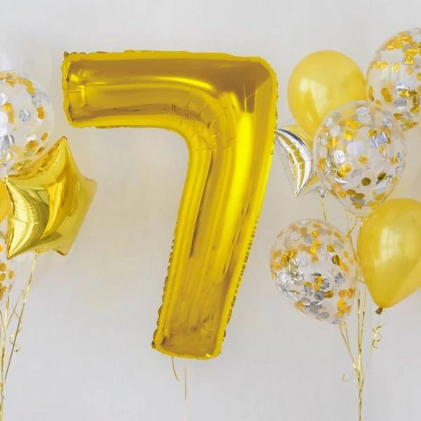 Folieballon Smart nummer 7 guld 92 cm CH-S9Z7 by Godan color Sort