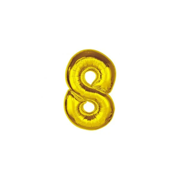 Folieballon Smart nummer 8 guld 92 cm CH-S9Z8 by Godan color Sort