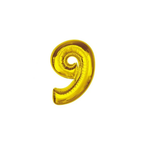 Folieballon Smart nummer 9 guld 92 cm CH-S9Z9 by Godan color Sort