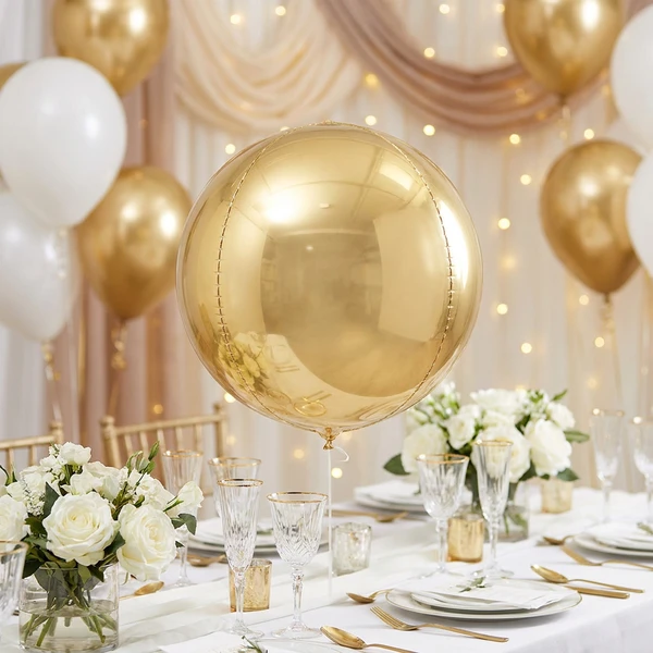 Folieballon ORBZ - Hvid Guld Bold 1 stk. 4186901 by Godan color Sort