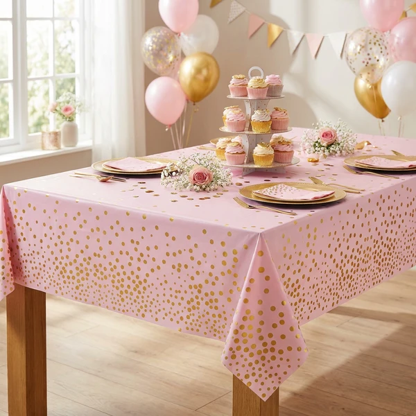 Foliedug B&C med guld prikker lyserød 137x183 cm SH-OFGR by Godan color Sort