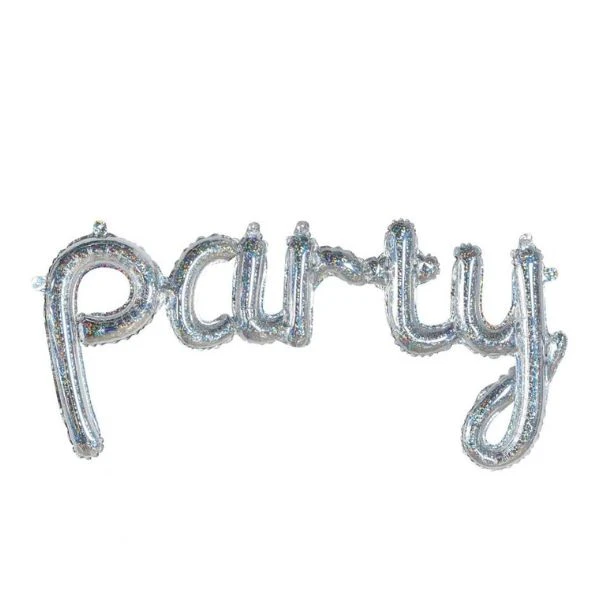 Folieballon med påskrift "Party" holografisk 45" BN-APAR by Godan color Sort