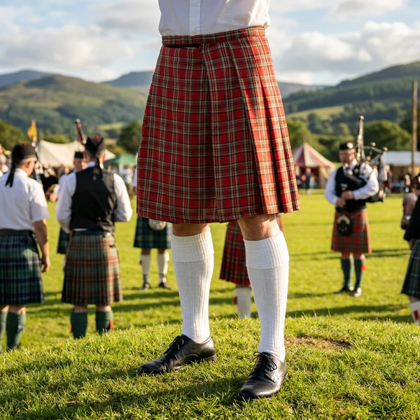 Kilt Mr. Tartan rød 81224 by Godan color Sort