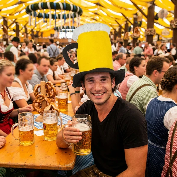 Ølkrus hat til fest og Oktoberfest 98996 by Godan color Sort