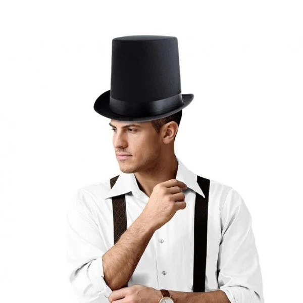 Cylinder "Gentleman" høj sort glat stor størrelse CWCG-YH by Godan color Sort