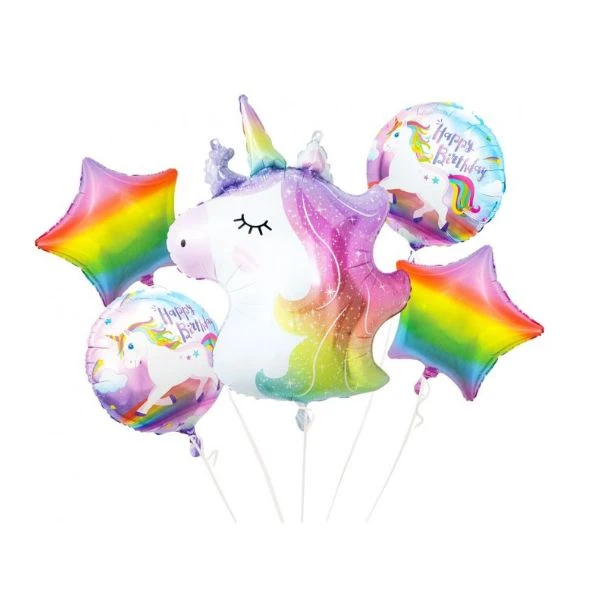 Folieballon Enhjørningssæt 5 stk. BZ-HJED by Godan color Sort