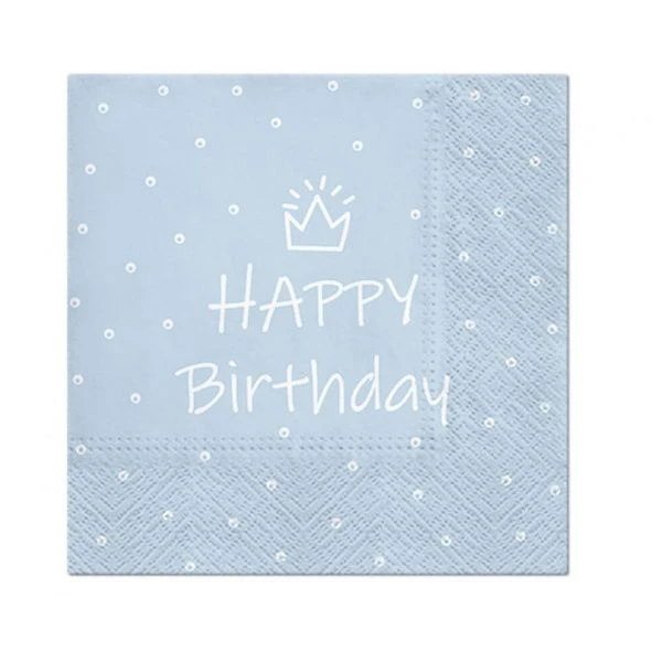 Servietter PAW Special Day Design lys blå 33 x 33 cm 20 stk. SDL300305 by Godan color Sort