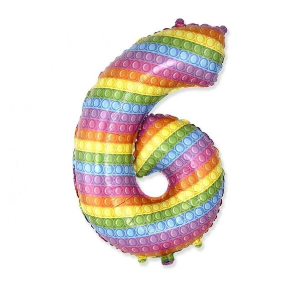 Folieballon FX "Nummer 6" POP IT 69 cm 901816POP by Godan color Sort
