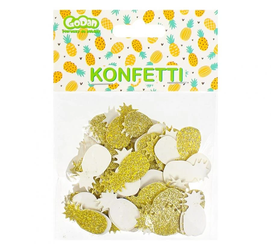 Konfetti "Glitter Ananas" 1,5x3 cm 18 g RV-KBAN by Godan color Sort