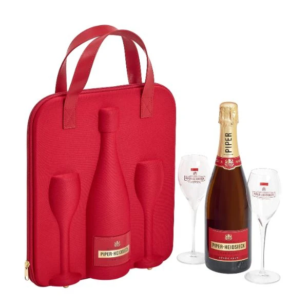Piper-Heidsieck Champagne Brut FL 75 Rejsetaske M. 2 glas 999629 by PIPERHEIDS color Sort
