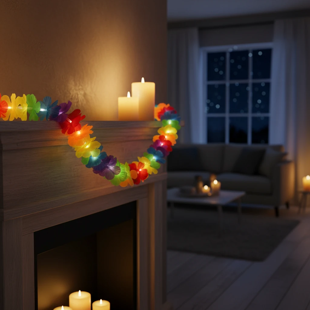 Blomsterkrans med LED Lys, 1 meter 491021620 by Koop color Sort