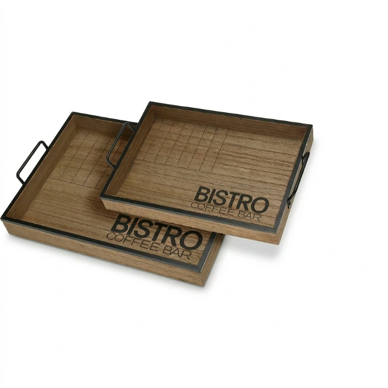 Serveringsbakke sæt 2 stk 'bistro' HZ1940000 by Koop color Brun