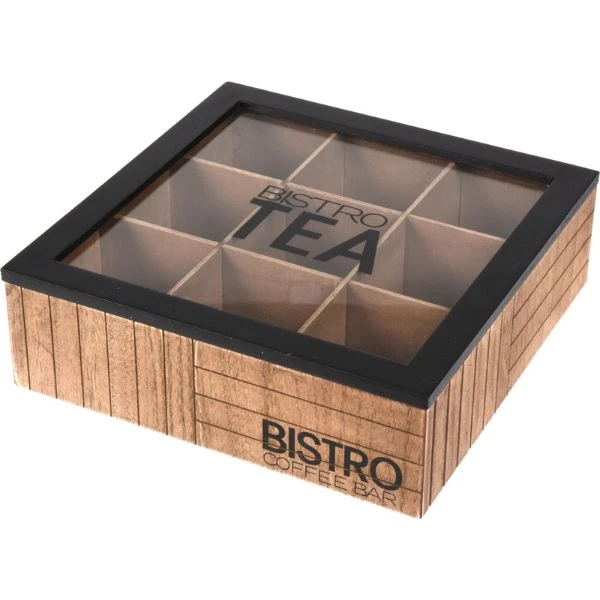 Tea box bistro 24x24x7,5 cm HZ1940020 by Koop color Brun