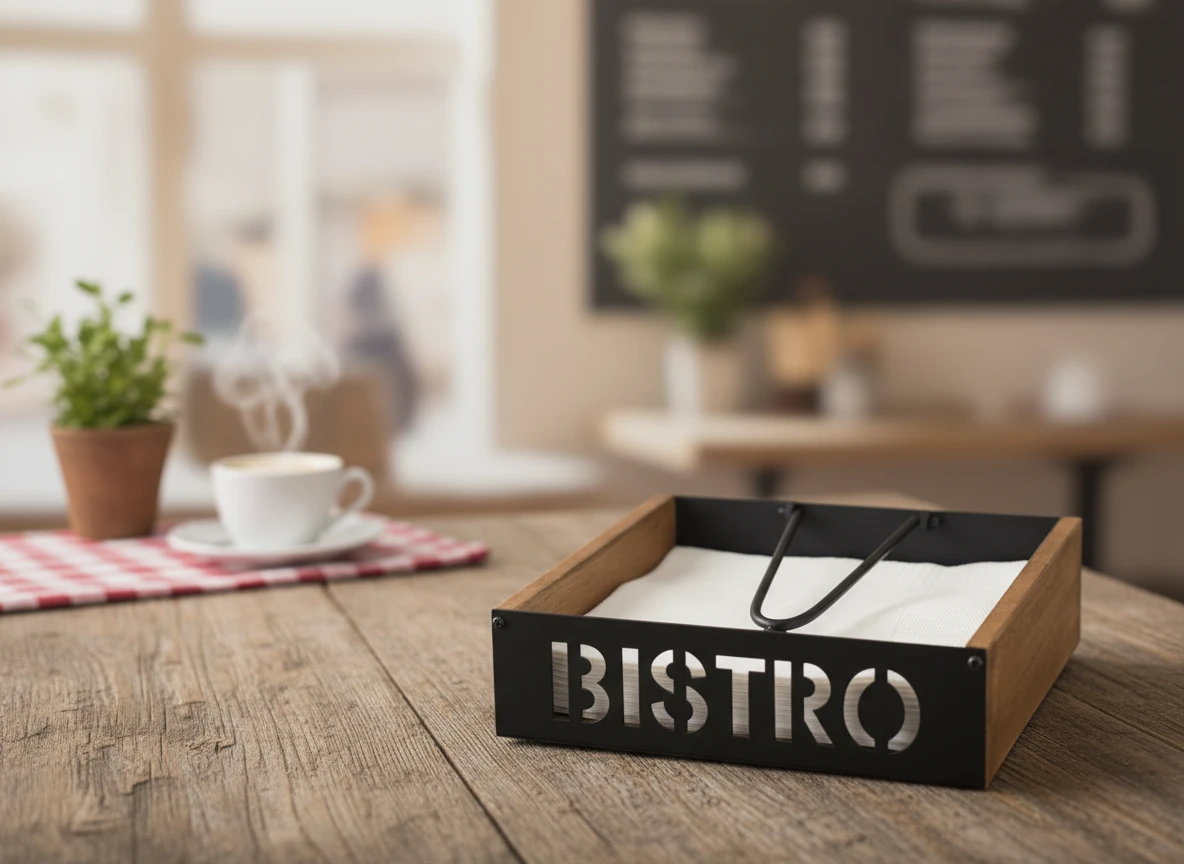 Servietdispenser Bistro 18x18x5cm HZ1940050 by Koop color Brun