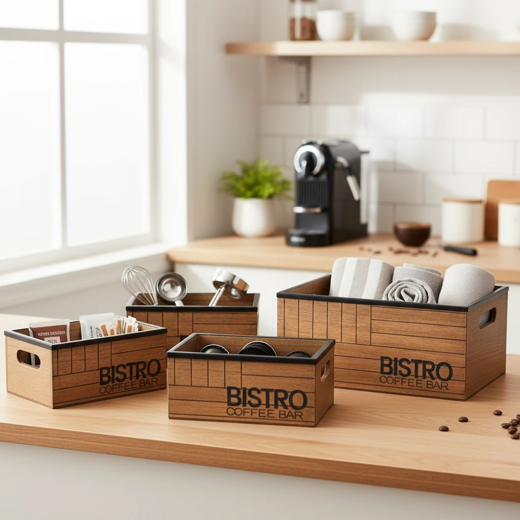 Opbevaringssæt "Bistro" 29x22x13,5cm HZ1940120 by Koop color Brun