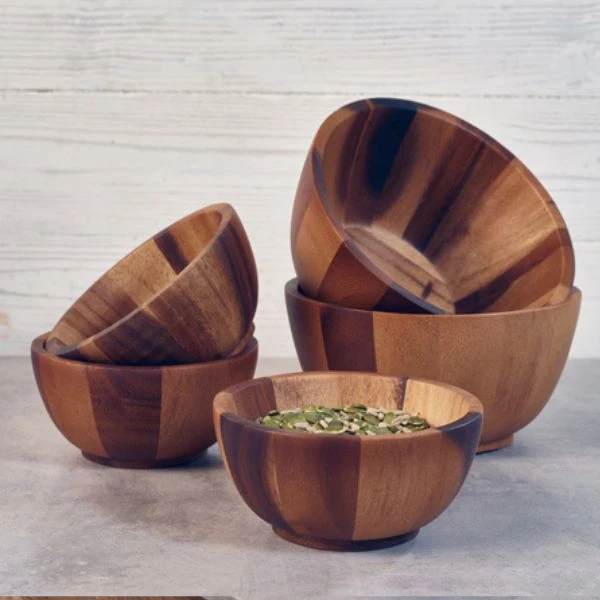 Acacia Træ Skål 15Dia x 7cm Genware WBWL15 by Genware color Sort