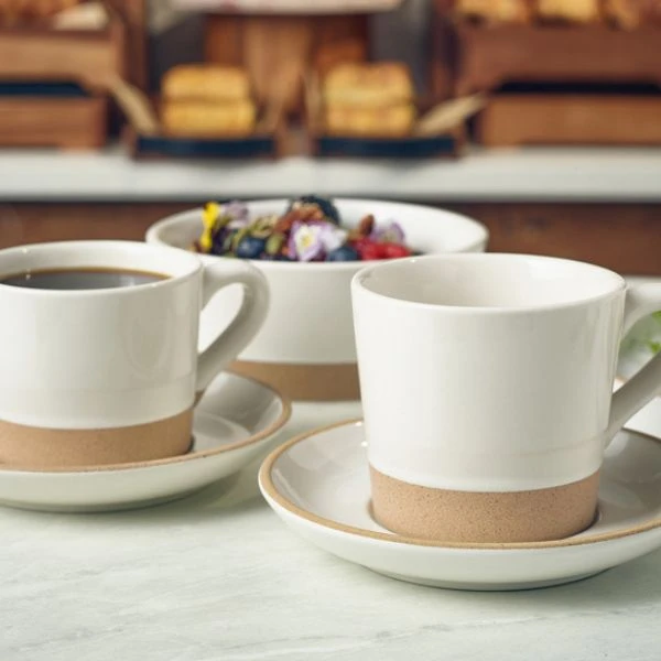 Kava Hvid Stentøjskaffekop 34 cl/12 oz fra Genware CUP-KW34 by Genware color Sort